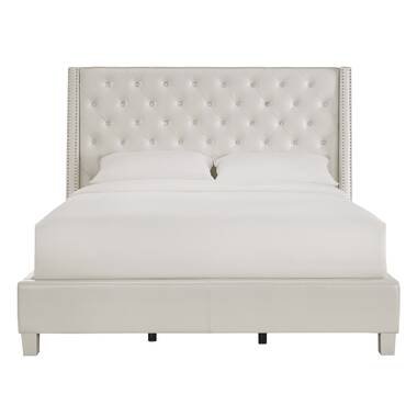 Nadine queen tufted upholstered deals low profile standard bed